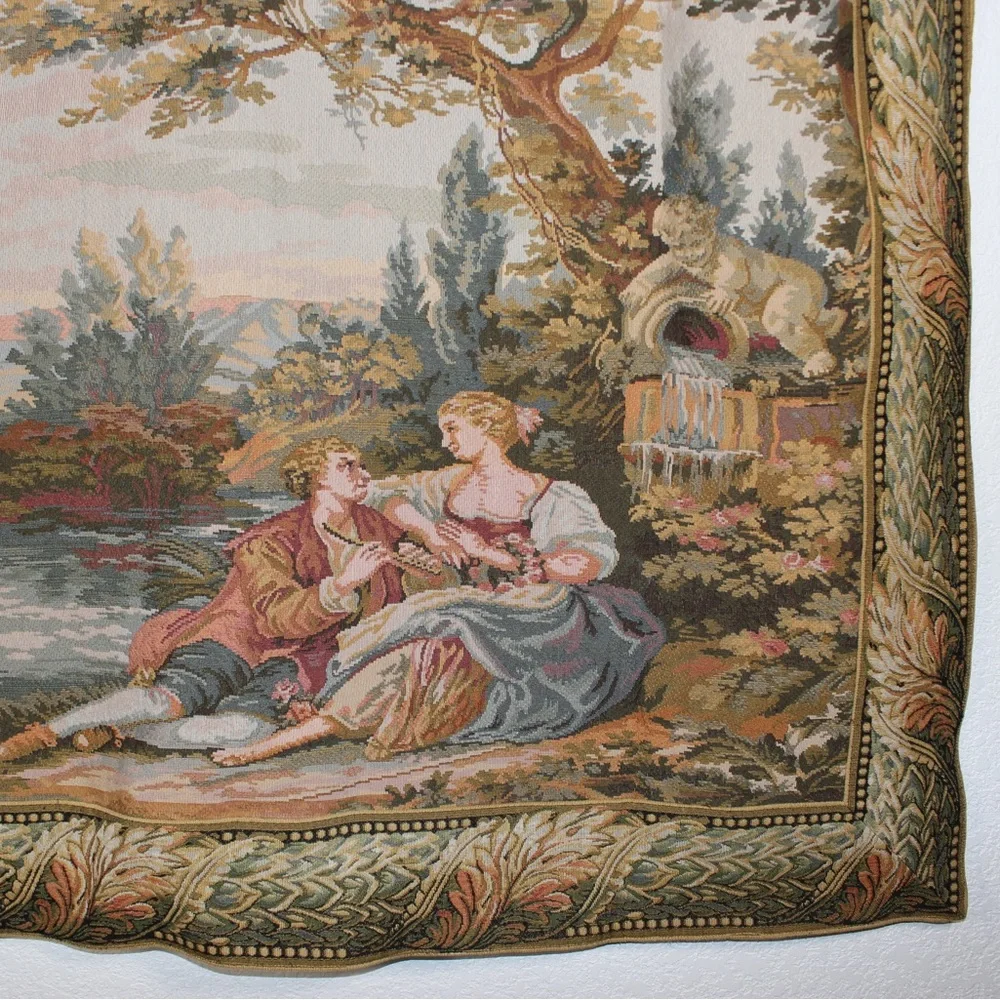 Vintage French Tapestry Medieval Romantic Home Décor/Wall Hanging